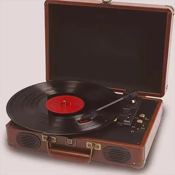 Vinilinė plokštelių sistema C260 | 3 greičių „Bluetooth“ retro patefonas su garsiakalbiais, RCA išvestimi, AUX ir ausinių jungtimi - Image 7