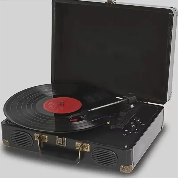 Vinilinė plokštelių sistema C260 | 3 greičių „Bluetooth“ retro patefonas su garsiakalbiais, RCA išvestimi, AUX ir ausinių jungtimi - Image 8
